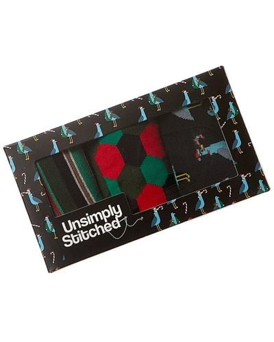 Unsimply Stitched 3pk Socks Gift Box - Black