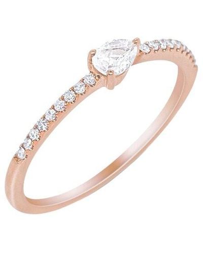 Meira T 14k Rose Gold 0.28 Ct. Tw. Diamond Dainty Ring - White