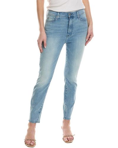 7 For All Mankind High-waist Ankle Skinny Ldn Super Skinny Jean - Blue