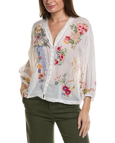 Johnny Was Velouette Blouse - White
