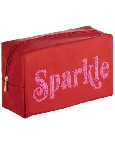 Shiraleah Cara Sparkle Large Cosmetic Pouch - Red