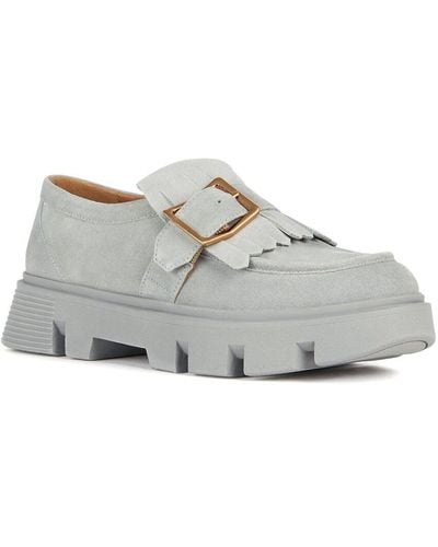 Geox Vilde Leather Moccasin - Gray