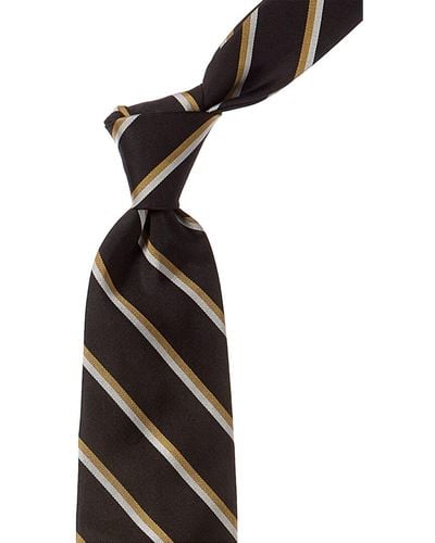 Brooks Brothers Black Mini Stripe Silk Tie