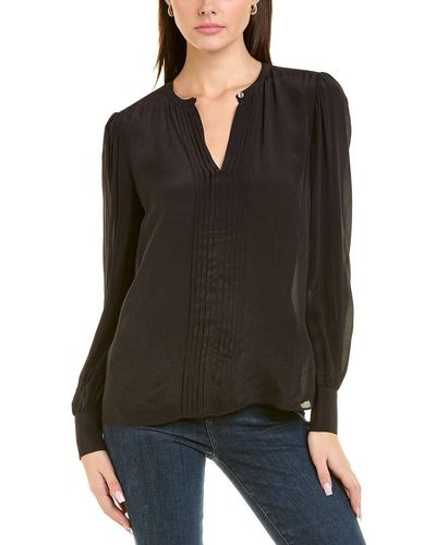 Brooks Brothers Pintuck Blouse - Black