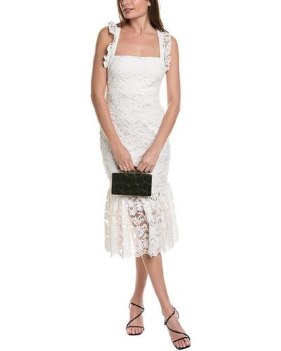 Likely Hara Lace Midi Dress - White