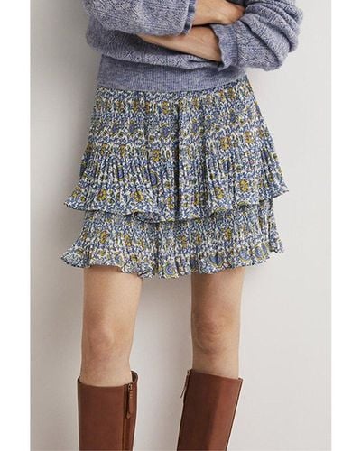 Boden Plisse Mini Skirt - Blue