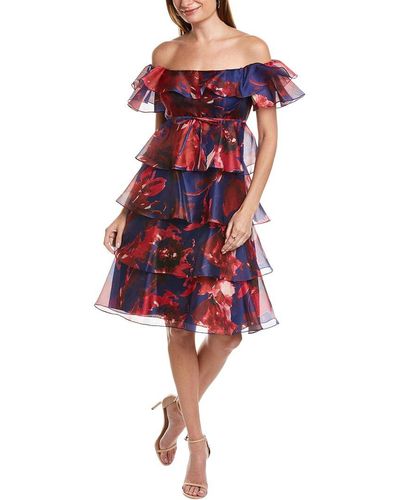 knee length denim dress Brakeburn Antonia Color:ROYAL/GOLD poshepose prime label Fall Business Casual Outfits