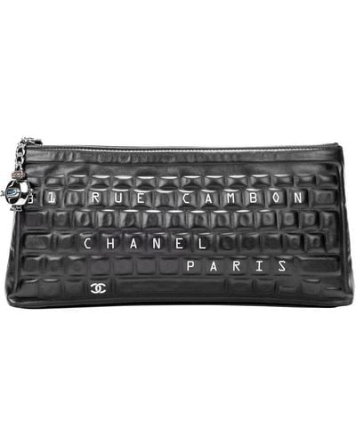 Chanel Limited Edition Lambskin Leather Limited Edition Metiers De Arts Keyboard Clutch (Authentic Pre-Owned) - Grey