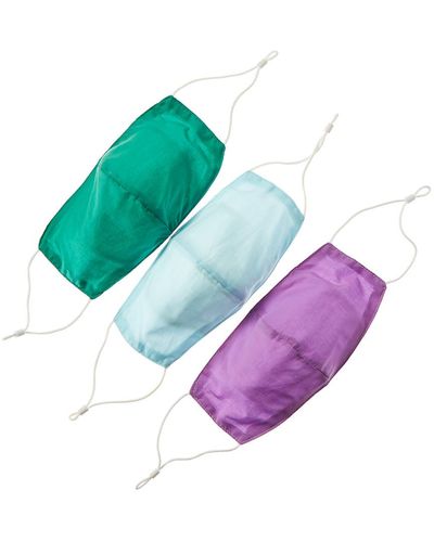 6 Shore Road By Pooja Pack Of 3 Cloth Face Masks - Purple