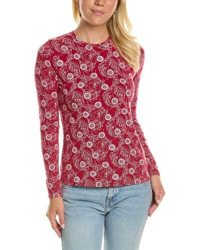 Rebecca Taylor Monarch Fleur Essential Long Sleeve - Red