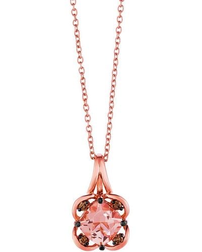 Le Vian 14k Strawberry Gold 0.74 Ct. Tw. Diamond & Morganite Pendant Necklace - White