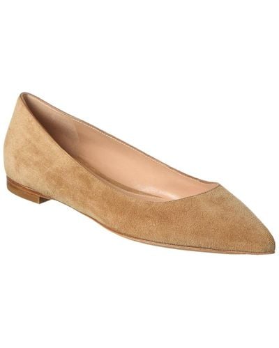 Gianvito Rossi Suede Flat - Natural