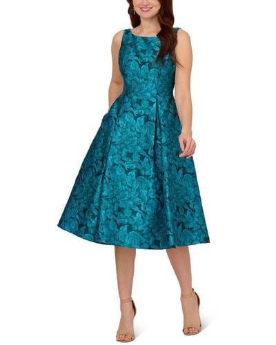 Adrianna Papell Tea Length Dress - Blue