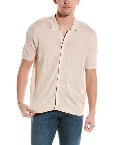 Magaschoni Diamond Button Front Sweater - Natural