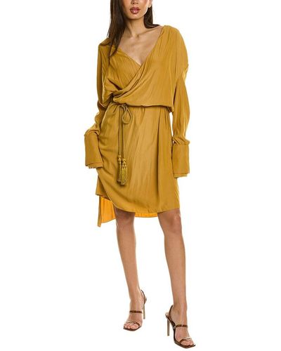 Lanvin Twisted Midi Dress - Yellow
