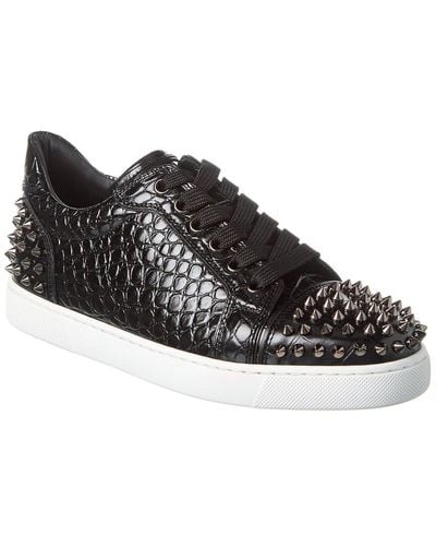 Christian Louboutin Vieira 2 Croc-embossed Leather Sneaker - Black