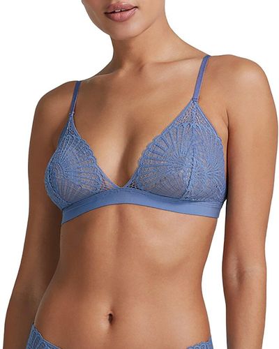 Commando Butter+lace Triangle Bralette - Blue