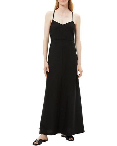 Theory Haranna Linen-blend Maxi Dress - Black