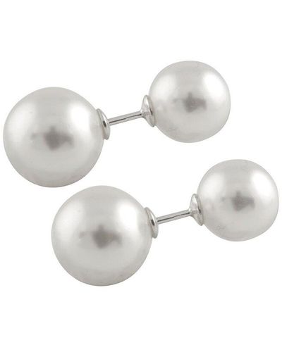 Splendid Silver 10-14mm Pearl Earrings - White