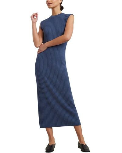 MODERN CITIZEN Harrah Ribbed Column Dress - Blue
