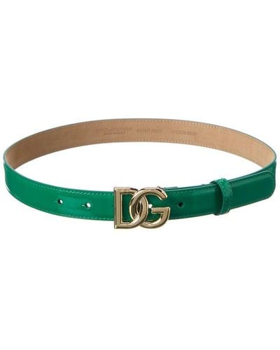 Dolce & Gabbana Dg Logo Leather Belt - Green