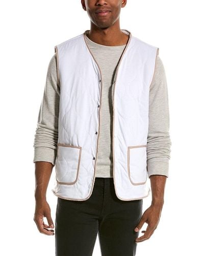 American Stitch Quilted Vest - White