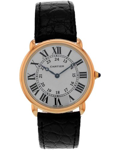 Cartier Ronde Louis Watch Circa 2010S (Authentic Pre-Owned) - Black