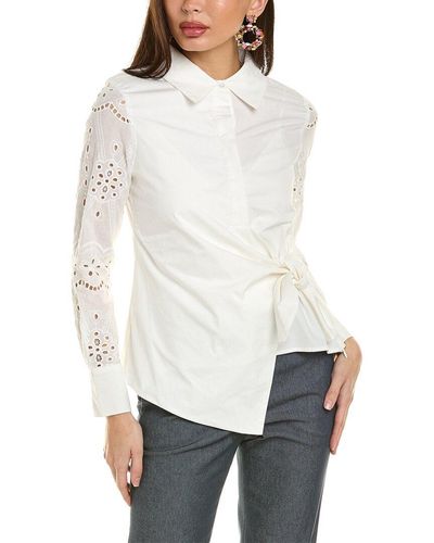 Gracia Bow Waist Shirt - White