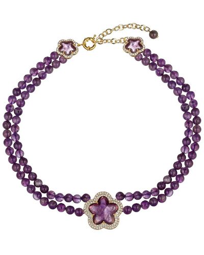 Eye Candy LA The Luxe Collection Cz Elizabeth Necklace - Purple