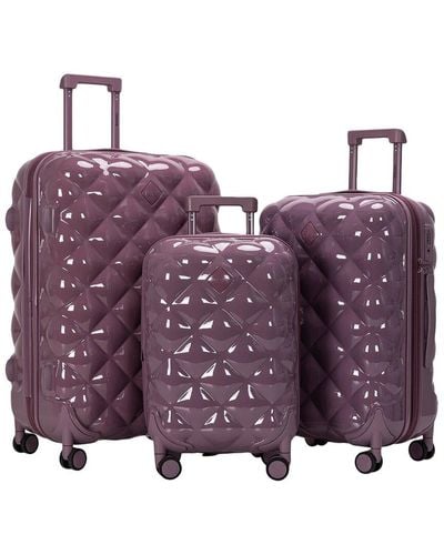 Kensie Chic 3Pc Expandable Luggage Set - Purple