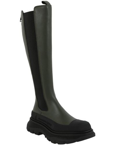 Alexander McQueen Tread Slick Leather Boot - Black