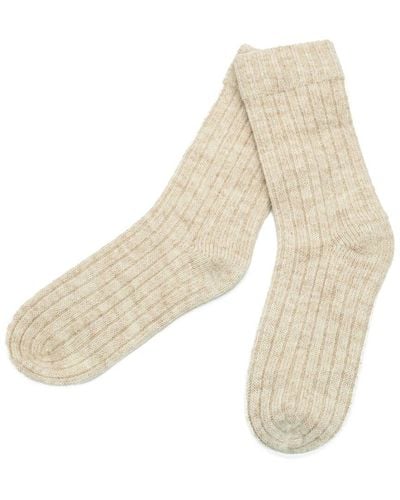 Portolano Ribbed Socks - Natural