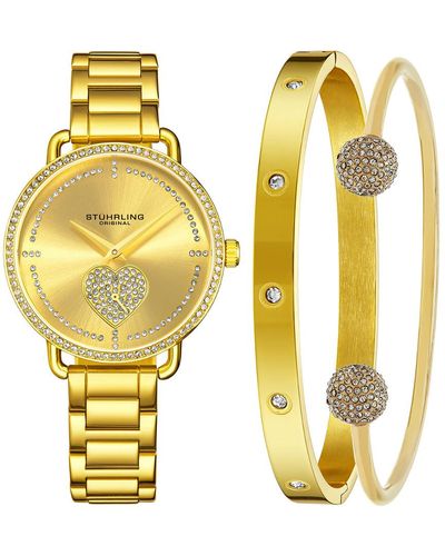 Stuhrling Stuhrling Original Vogue Watch & Bracelets - Yellow