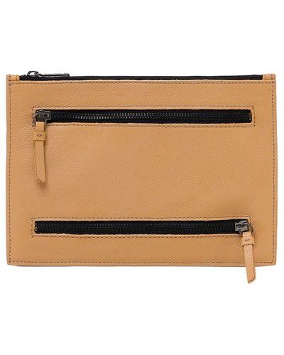 Botkier Chelsea Medium Leather Wristlet Clutch - Natural