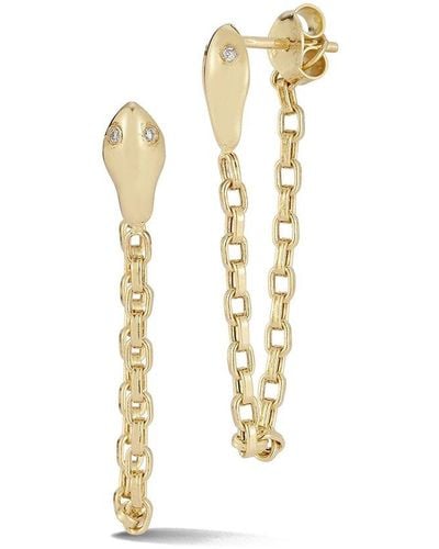 Ember Fine Jewelry 14k 0.03 Ct. Tw. Diamond Snake Earrings - Metallic