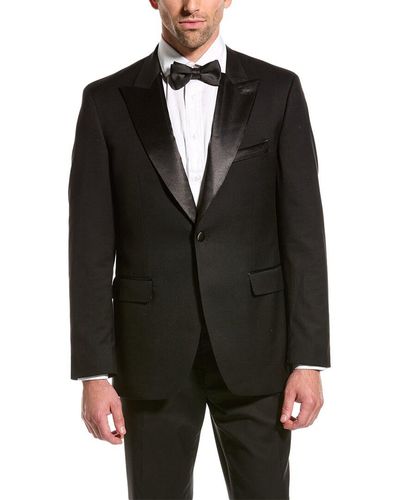 ALTON LANE Mercantile Tuxedo Tailored Fit Suit With Flat Front Pant - Black