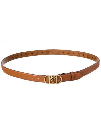 MCM Mode Mena Reversible Leather Belt - Brown