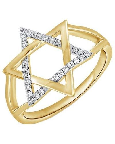 Sabrina Designs 14k 0.12 Ct. Tw. Diamond Star Of David Ring - Metallic
