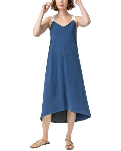 Lilla P Contrast Strap Tank Dress - Blue