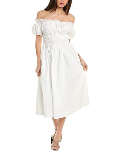 Gracia Off-the-shoulder A-line Dress - White