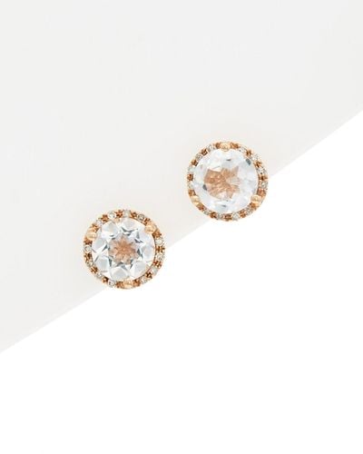 Diana M. Jewels Fine Jewelry 14k Rose Gold 3.07 Ct. Tw. Diamond & Topaz Studs - White