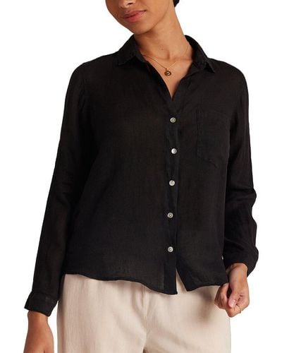Bella Dahl Pocket Button Down Linen Shirt - Black