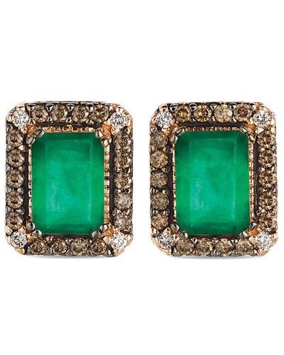 Le Vian 14k Strawberry Gold® 1.73 Ct. Tw. Diamond & Emerald Earrings - Green
