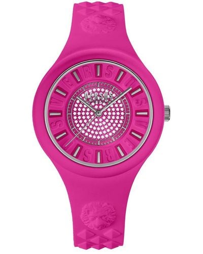 Versus Versus By Versace Fire Island Crystal Watch - Pink
