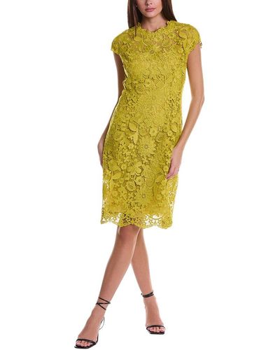 Teri Jon Lace Sheath Dress - Yellow