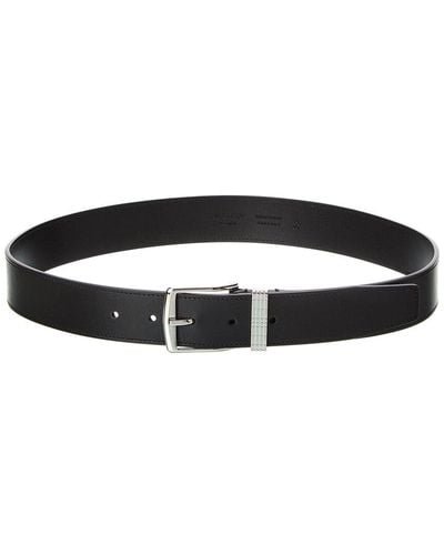 Burberry Logo Leather Belt - Black