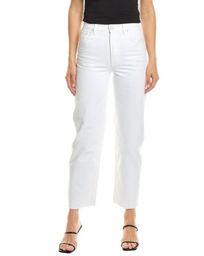 Mother Snacks! High-waisted Double Stack Hover Fray Sticky Rice Straight Jean - White