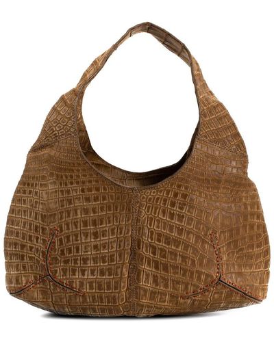 Bottega Veneta Biege Intrecciato Leather Hobo Bag (Authentic Pre-Owned) - Brown