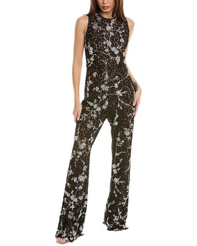 Michael Kors Collection Floral Lace Embellished Jumpsuit - Black