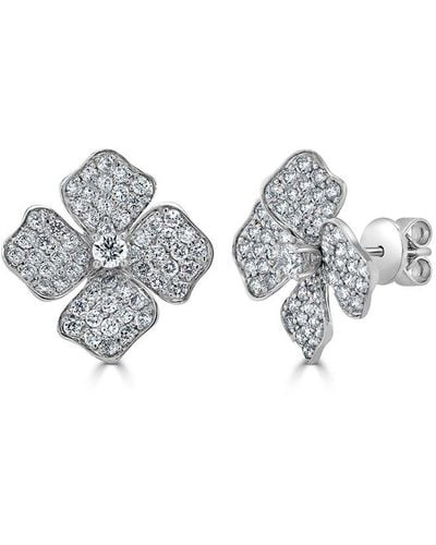Sabrina Designs 14k 1.60 Ct. Tw. Diamond Flower Earrings - Metallic